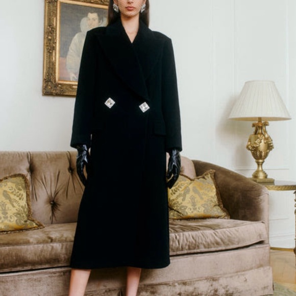 Jackets & Blazers - Nana Jacqueline black Wool coat with bow